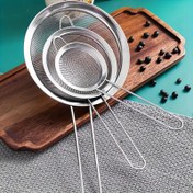 Resim Paslanmaz Çelik Süzgeç, Büyük Mutfak Ağı ile Noodle, Meyve, Suyu & Soya Sütü Süzme 