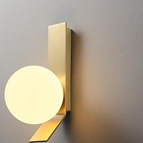 Resim Frienze Modern Duvar Apliği Cam Küre, Gold Metal Gövde, Minimal & Çağdaş Aydınlatma RA-APLK-3547-52-44 - Gold 