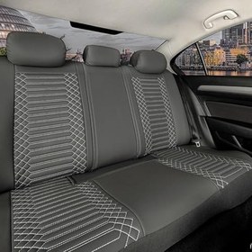 Resim Fresh Start Opel Mokka X ile Uyumlu Lüx Full Deri Oto Koltuk Kılıfı Ön Arka Takım Giydirme Tip Füme 