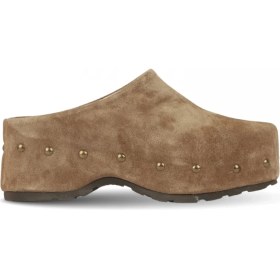 Resim Bueno Shoes Bej Süet Kadın Dolgu Topuklu Terlik 