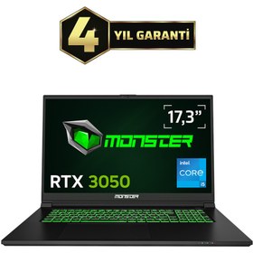 Resim Monster Abra A7 V15.5.1 i5-13500H 16 GB 1 TB RTX3050 17.3" W11H FHD Dizüstü Bilgisayar 