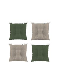 Resim Haki Bej 4'lü Kombin Pofidik Kare Sandalye Minderi 40 X 40 Cm 