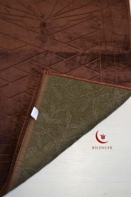 Resim Peluş Seccade - 80x120 Cm - Ekstra Konforlu - Yumuşak Ve Geniş Ölçülü Kahverengi 