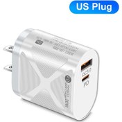 Resim 20w Hızlı Şarj Cihazı Usb C Pd Qc 3.0 İphone Uyumlu Samsung Android İçin Evrensel Us White 02 