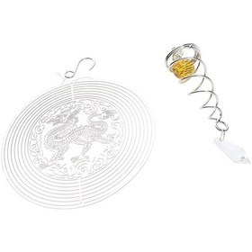 Resim Homyl Kristal Spiral Twister Rüzgar Spinner Iç Ejderha-şekli 