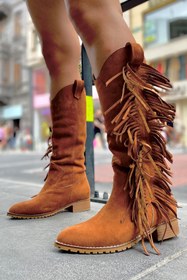 Resim SHOEBELLAS Barbara Taba Dallas Kadın Topuklu Çizme 