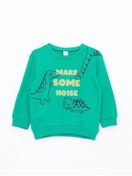 Resim LC Waikiki Bisiklet Yaka Uzun Kollu Baskılı Erkek Bebek Sweatshirt 