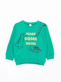 Resim LC Waikiki Bisiklet Yaka Uzun Kollu Baskılı Erkek Bebek Sweatshirt 