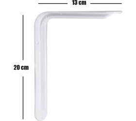 Resim Badem10 Raf Altı Ayak Raf Tutucu L Demir 13 x 20 cm Beyaz Montaj Aparatı (2 Adet) 