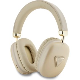 Resim Guess Orjinal Lisanslı Pu Metal Üçgen Logolu Kulak Üstü Bluetooth Kulaklık Luxury Dizayn Gold 