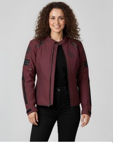 Resim Scudo Lyon Mor 4 Mevsim Kadın Motosiklet Montu 