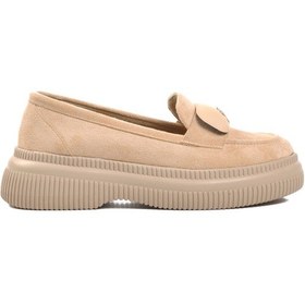 Resim Aspor Bej Süet Poliüretan Kadın Düz Rahat Günlük Ayakkabı Çok Renkli 