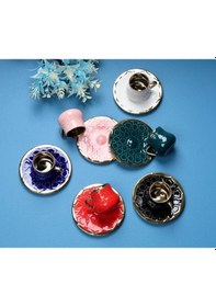 Resim Arow 6 Lı Renkli Porselen Kahve Takımı Tr-3312 