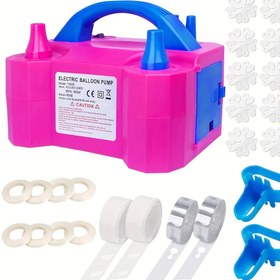 Resim 220V'luk 1 Elektrikli Pompa, 10 Balon Klipsi, 8 Rulo Balon Şeridi, 2 Balon Bağlama Aleti, 2 Rulo Balon Yapıştırıcısı ve 2 Rulo Balon Şekillendirme Zinciri Dahil 25 Elektrikli Hava Pompası Seti, Pilsiz 