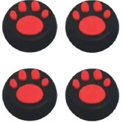 Resim Nintendo Switch/switch Oled /switch Lite Uyumlu 3d Analog Koruyucu Silikon Kırmızı Pati 