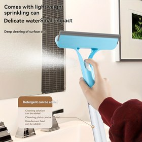 Resim 4'ü 1 arada Pencere Temizleme Aracı, Mop Fırçası, Çift Taraflı Silme ve Temizleyici, Ayna, Araba, Elde Tutulan Cam Temizleyici için Sprey Şişesi - Plastik Çok Fonksiyonlu Ev ve Araç Temizleme Aksesuarı, Pencere Temizleyici, Dayanıklı Plastik Gövde 