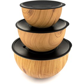 Resim Bambum Rose Wood - 3''lü Metal Karıştırma Kabı Kahverengi 
