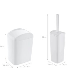 Resim Smartware Soft Çöp Kovası 5 LT ve Soft Wc Fırçası Beyaz 