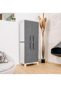 Resim Çok Amaçlı Balkon Bahçe Kiler Plastik Dolap 65X37X173 