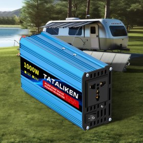 Resim Saf, Sinüs Dalga Güç İnverter 1000W Dahili Güç Dönüştürücü Şarj Cihazı Fişi, Çok İşlevli İnverter Tepe 1000W Dahili İnverter DC 12V'den AC 220V'a Güç İnverteri, RV, Seyahat, Genel Amaçlı Prizler, Aküsüz USB Şarj Cihazı ile 
