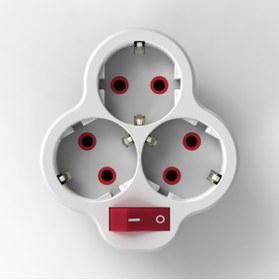 Resim Toptancı Amca 3'lü Papatya Priz Korumalı Anahtarlı Topraklı Papatya Golyat Çoğaltıcı Çoklu Priz 