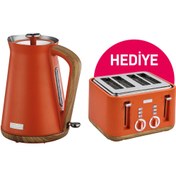 Resim Berghoff Gem Natural 1.7 Litre Turuncu Su Isiticisi Ve Ekmek Kizartma Makinesi 