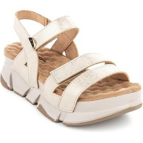 Resim Muya Olimba Anatomik Taban Topuk Dikeni Kadın Sandalet Bej 