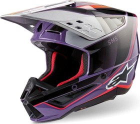 Resim Alpinestars SM5 Sail Off-Road Kaskı Mor Siyah Gri 