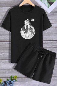 Resim trendypassion Uzay Temalı Şort T-shirt Eşofman Takımı 