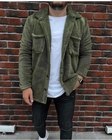 Resim Erkek Polar Düğmeli Hırka - Yeşil 