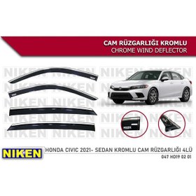 Resim Honda Civic Fe1 Kromlu Cam Rüzgarlığı Niken 2021 Sonrası 