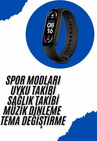 Resim FrereConception Akıllı Uyumlu Bileklik M6 Adımsayar Spor Modları Çağrı Görme Türkçe Menü 