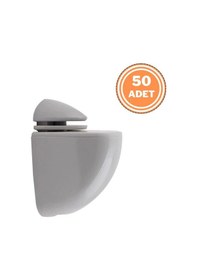 Resim 50 Adet Pelikan Plastik Cam Raf Tutucu Etejer Gri Kırılmaz 