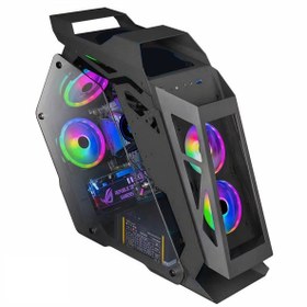 Resim REVENGE Darth Vader 4 RGB Fanlı Cam Panel Robotik Kasa m-ATX Gaming Oyuncu Bilgisayar Kasası (0, Watt) 