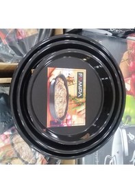 Resim Emaye Fırın Tepsi Seti 28/32/36 CM Boylarda 3 Tepsi Siyah 