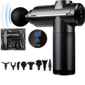 Resim Taşınabilir Masaj Tabancası 8 Ek Parçayla - Kompakt ABS Tasarım, Şarj Edilebilir Lityum Pil, USB Şarj, Vücut, Sırt, Boyun, Bacaklar, Bel İçin İdeal - Mükemmel Bir Hediye Olarak Noel, Masaj Terapi Aracı | Kompakt Tasarım | Dayanıklı İnşaat, Masaj Tabancası 