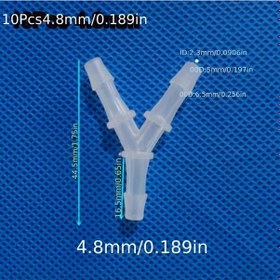 Resim Dream011 10 Adet Y Tipi 3 Yollu Hortum Bağlantısı 4.8mm Dayanıklı Pp Pe Plastik Akvaryum Pompası 