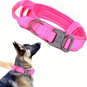 Resim Taktik Köpek Tasması Ayarlanabilir Pet Tasması Eğitim Yürüyüş Köpek Tasması Ağır Hizmet Metal Toka ile, Köpek Aksesuarları 