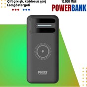 Resim Phixi Basic Pw11 10.000mah Wireless Şarj Çift Çıkışlı Led Göstergeli Powerbank - Micro Ve Type-c 