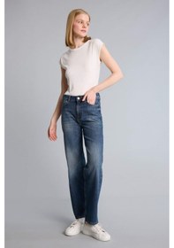 Resim Defacto Comfort Straıght Yüksek Bel Düz Paça Bilek Boy Jean Pantolon H2109ax26smnm35 Mavi-nm35 