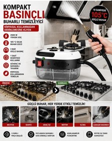 Resim 2500w Basınçlı Buharlı Temizleyici 3 Bar 105 Derece Dezenfeksiyon Hijyen Makinesi 