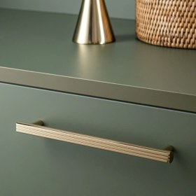 Resim System 9468 Klasik Düz Çizgili Kulp Altın Renk 320 mm (Iki Delik Arası Mesafe) 
