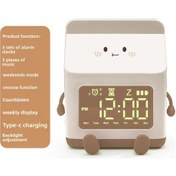 Resim Reedark Öğrencilik İçin Mini Süt Kutusu Desenli Sayım Geri Sayım Fonksiyonlu Sevimli Elektronik Alarm Saat Kahverengi İngilizce Versiyon Beyaz 
