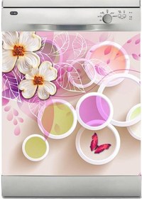 Resim Bulaşık Makinesi Sticker Kaplama Beyaz Eşya Kaplama Renkli Yuvarl 