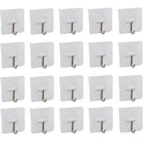 Resim 3b Trend 20 Adet Kendinden Yapışkanlı Şeffaf Metal Kancalı Askı 