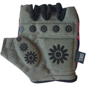 Resim SARİSSA BİSİKLET Raptor Çocuk Eldiveni Kısa Parmak Çocuk Bisiklet Eldiveni Silikon Jelli Çiçek Desenli M Beden 