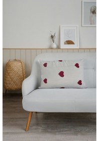 Resim Kalp Desenli Kapaklı Yastık Kılıfı 50x70 - 2 Adet Kırmızı 