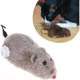 Resim Kurmalı Kedi Eğitim Oyuncağı Tüylü Peluş Fare Yakalama Interaktif Sevimli Eğlenceli Oyuncak 