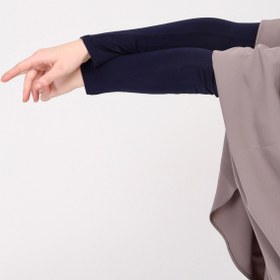 Resim manolyaşal islamic hijab Likralı Kaymayan Kurtarıcı 1 Çift Tesettür Kolluk Lacivert 