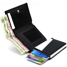 Resim Aquablue Rfid Korumalı Otomatik Mekanizmalı Para Bölmeli Erkek Cüzdan & Kartlık 